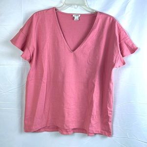 J. Crew Basic V-Neck 100% Cotton Top Size Large